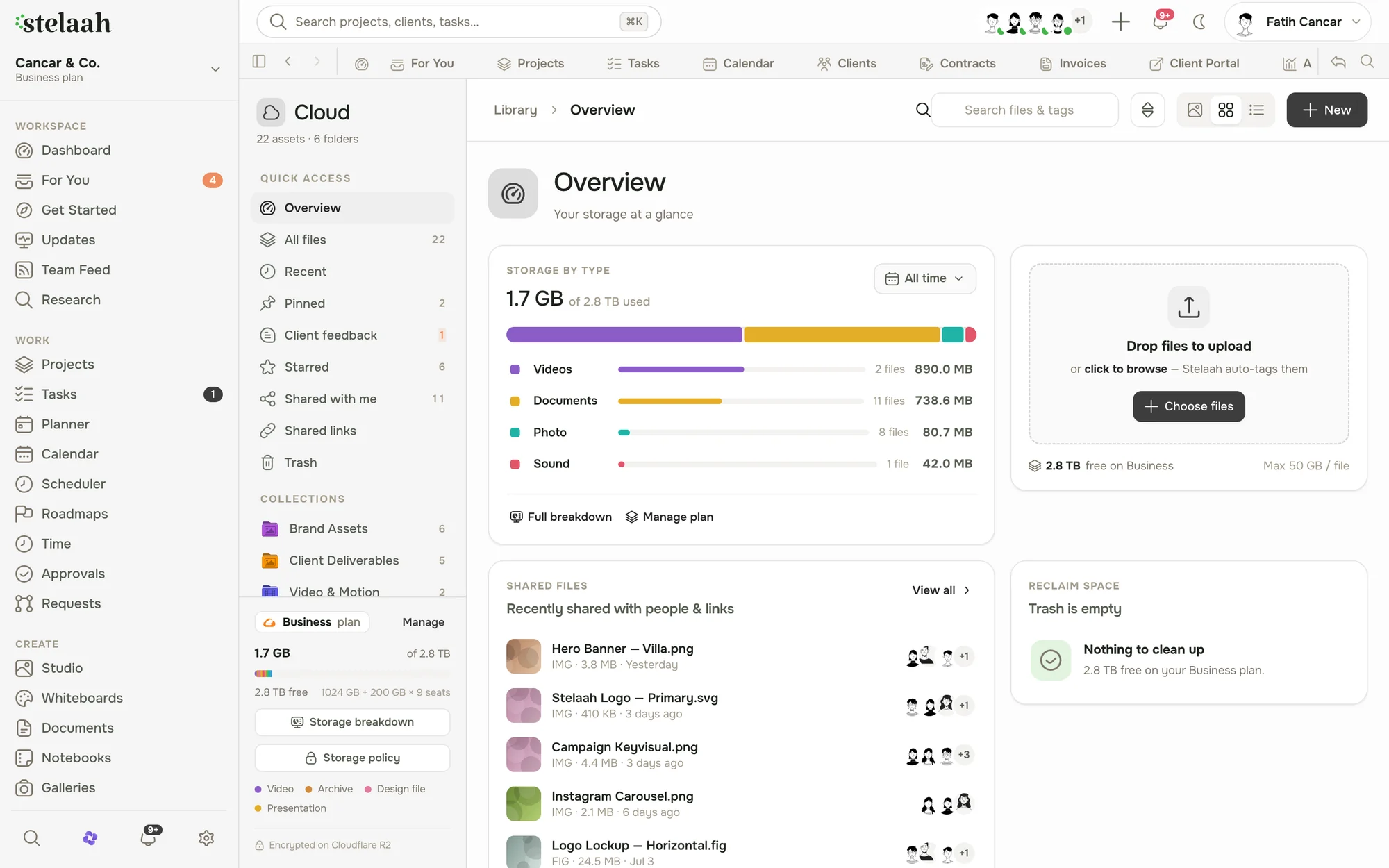 a file manager with folders and image previews